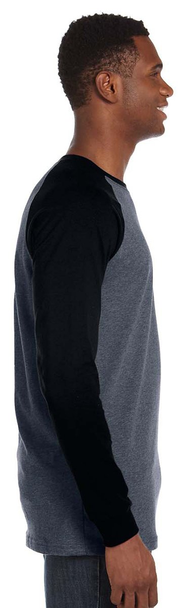 Mens Jersey Long-Sleeve Baseball T-Shirt - BABY BLUE NAVY - S(D0102H7WE6J)