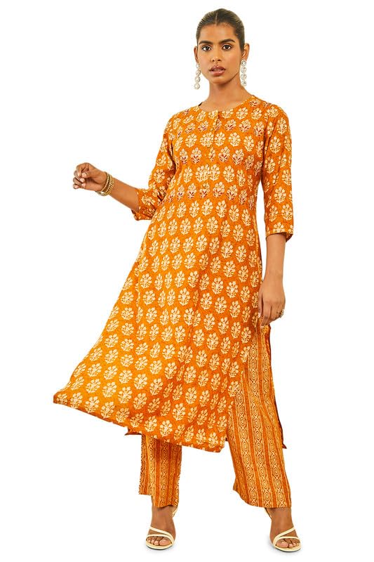 Soch Women Muslin Floral Print Kurta Sets with Pocket