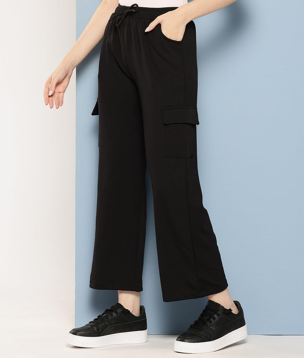 Aarika Girls Casual Wear Black Colour Solid Nylon Pant (9-13 Years)