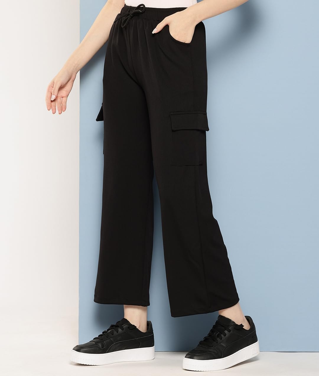 Aarika Girls Casual Wear Black Colour Solid Nylon Pant (9-13 Years)