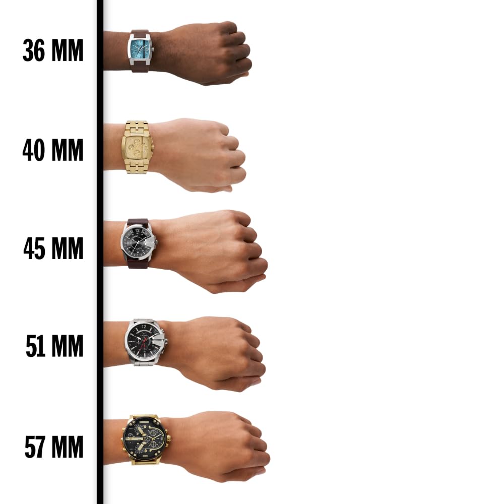 Diesel Mr. Daddy 2.0 Stainless Steel Chronograph Men's Watch, Color: Black Iridescent (Model: DZ7395)