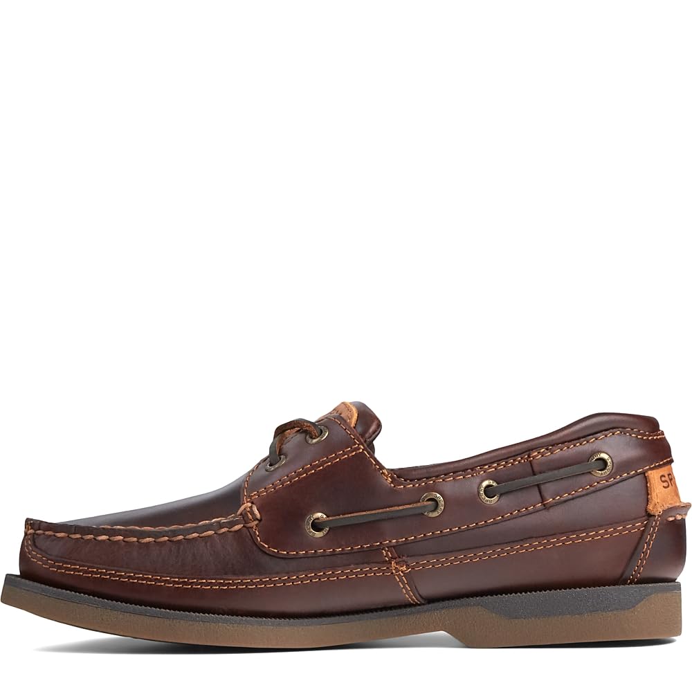 Sperry Mens Mako 2-Eye Boat Shoe, Amaretto, 9.5 Wide