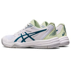 ASICS Women's Upcourt 5 Volleyball Shoes, 8, White/Ink Teal