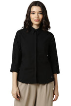 Allen Solly Women Regular Fit Casual Cotton Stretch Button-Down Shirt