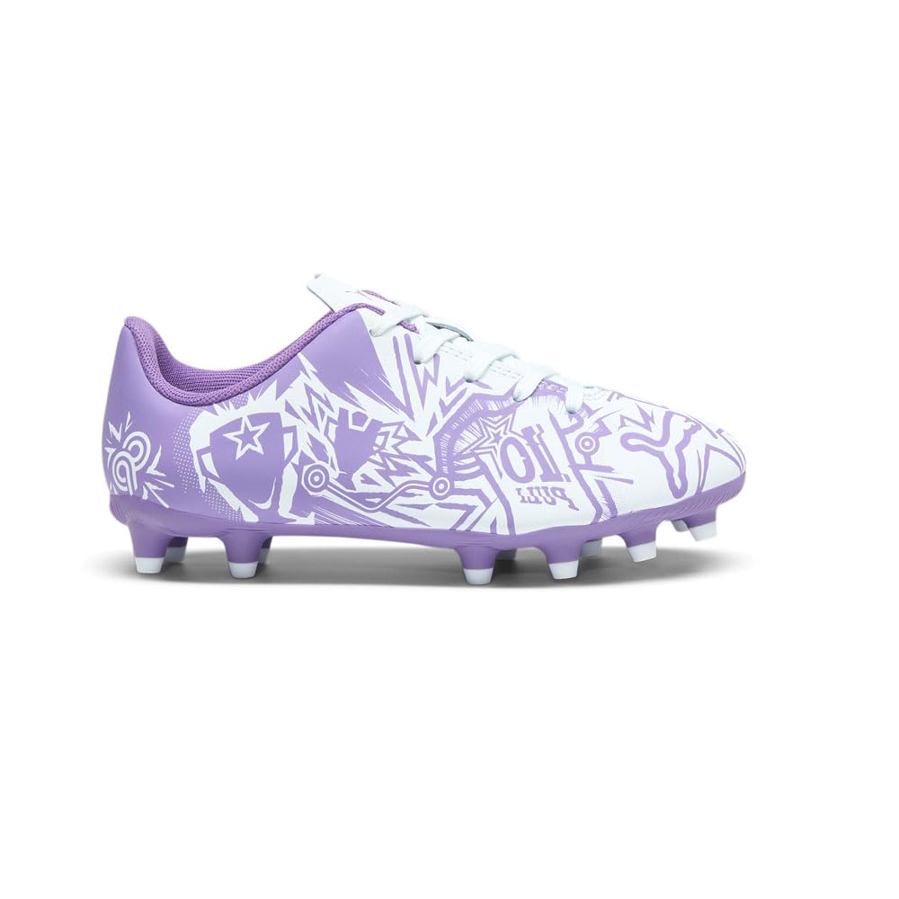 PUMA Tacto Christian Pulisic Firm, Artificial Ground Soccer Cleats Sneaker, Dewdrop-Ultraviolet, 12 US Unisex Big Kid