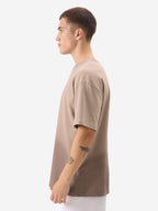 The Souled Store Puzzled Mr. Soul Men and Boys Short Sleeve Round Neck Brown Graphic Printed Cotton Oversized T-Shirts