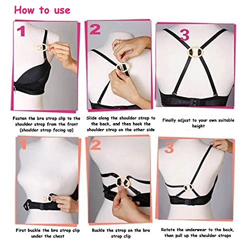 Thsinde Bra Strap Clips, 12 Bra Clips and Bra Straps Holder Women