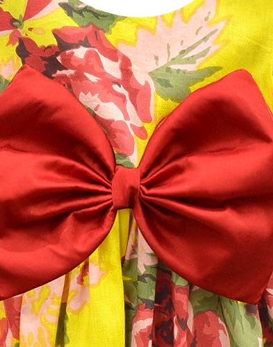 A.T.U.N. (ALL THINGS UBER NICE) Girls Floral Printed Round Neck Sleeveless Bow Fit & Flared Dress