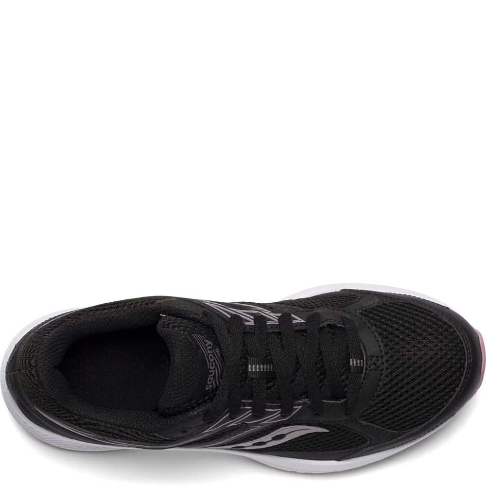 Saucony womens Cohesion 14 Road Running Shoe, Black/Pink, 7.5 Wide US