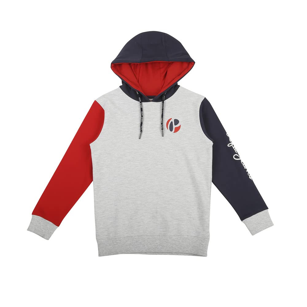 Pepe Jeans BoyS Cotton Hooded Neck Sweatshirt (Pb581485_Grey Mel_8)