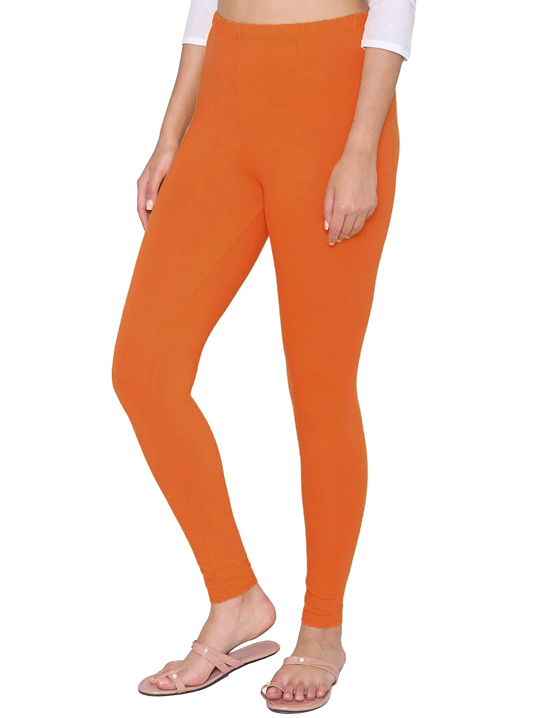 Shasmi WomenS Leggings Cotton Lycra 4 Way Stretchable Skin Fit Light Chikku Colored Ankle Length Leggings For Women (Leggings A
