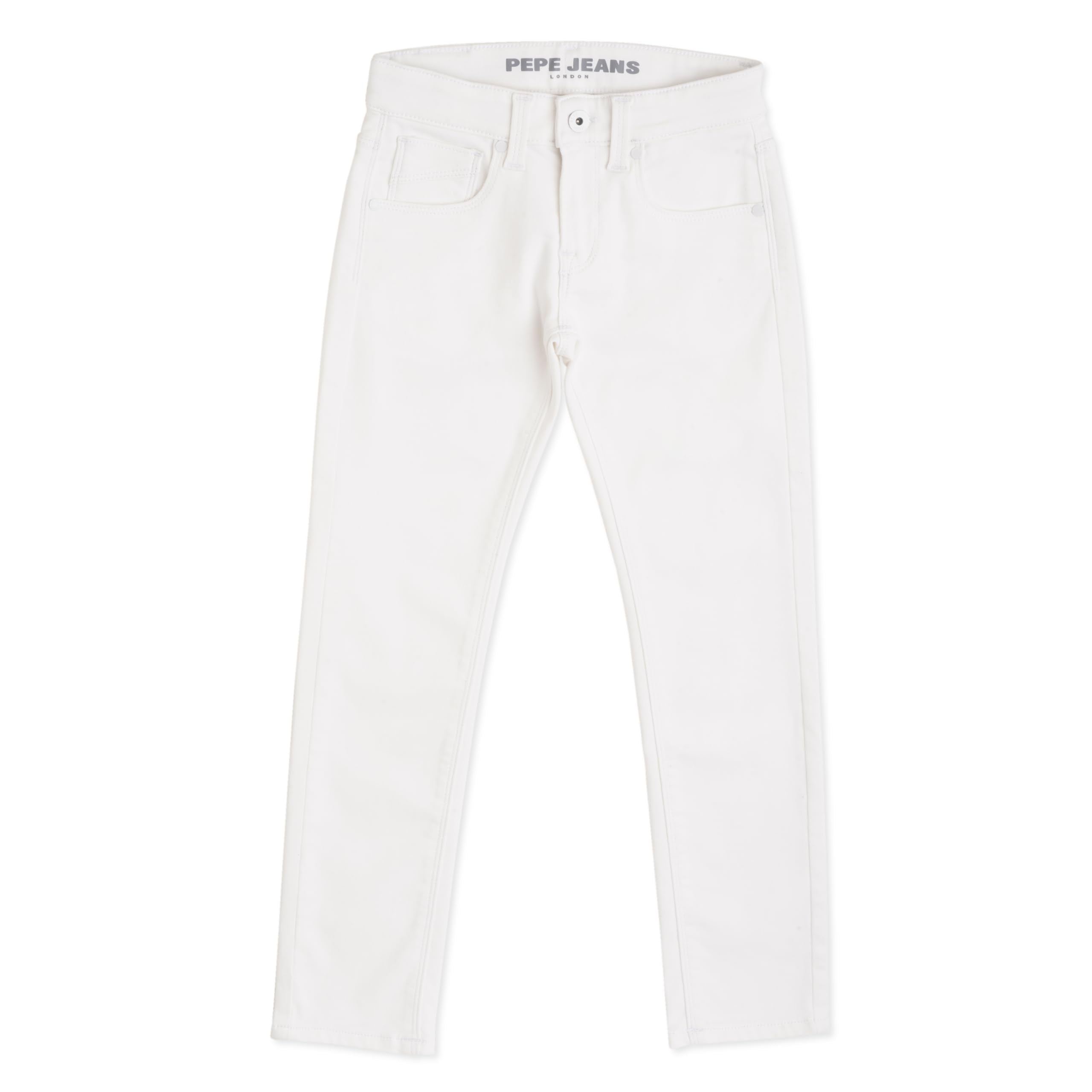 Pepe Jeans Cashed Mid Waist Slim Fit Denim, White Rinse, 14