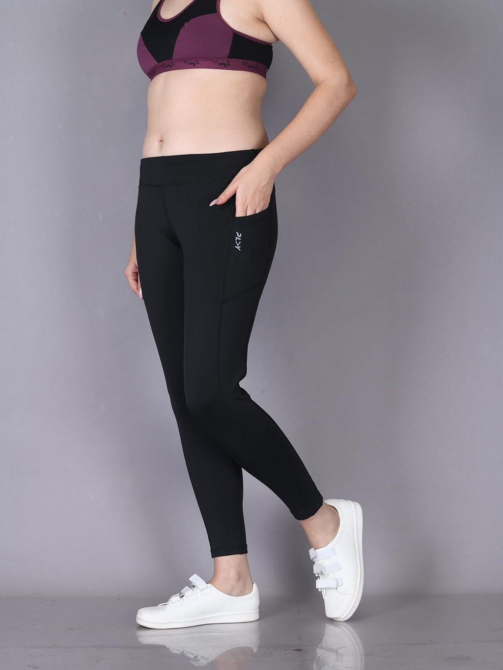 Lyra WomenS Polyester Activewear Sports Ankle Length Tights Black