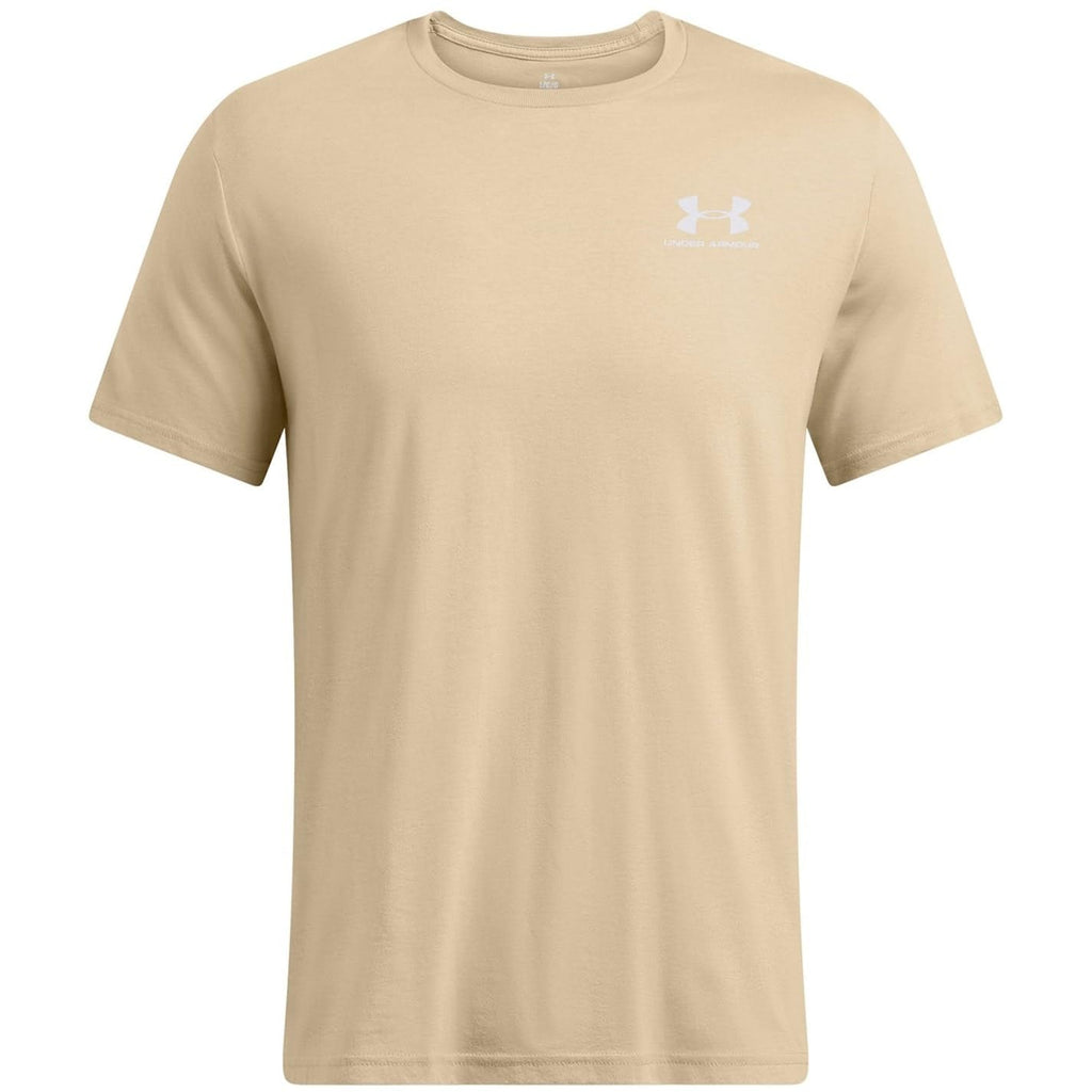 Under Armour Men's Sportstyle Left Chest Short-Sleeve T-Shirt , (300) City Khaki / / White , Small