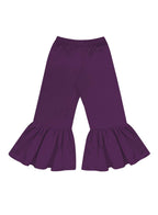 A.T.U.N. (ALL THINGS UBER NICE) Girls High Rise Regular Elasticated Waistband Casual Ruffle Pants Purple