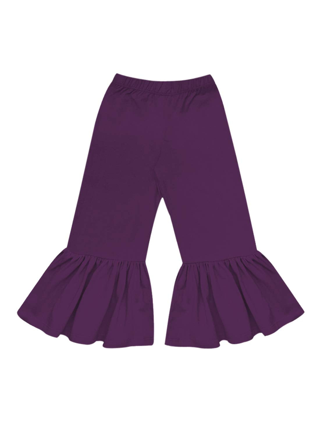 A.T.U.N. (ALL THINGS UBER NICE) Girls High Rise Regular Elasticated Waistband Casual Ruffle Pants Purple
