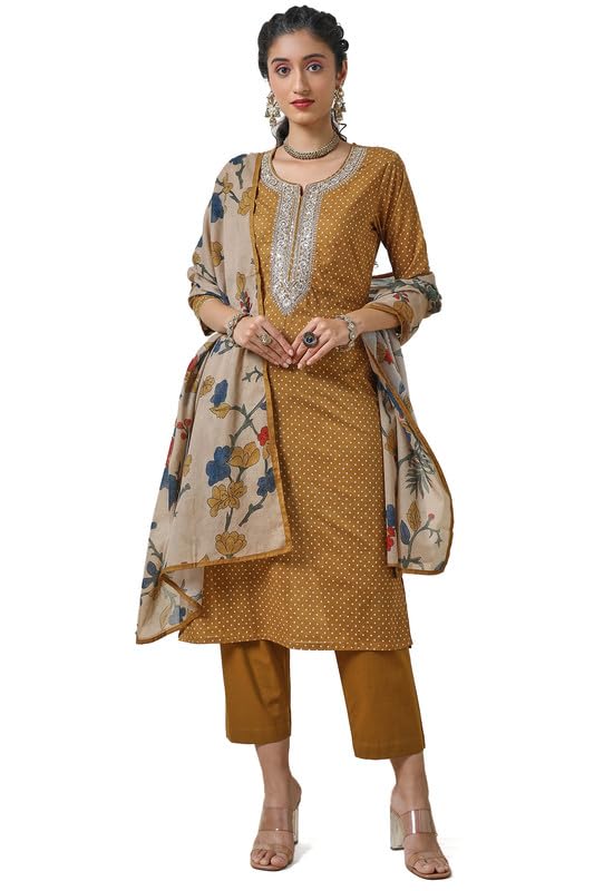 Soch Women Cotton Embroidered Salwar Suit Set