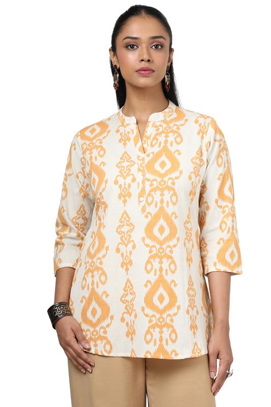 Soch Womens Beige Cotton Flex Ethnic Motifs Tunic