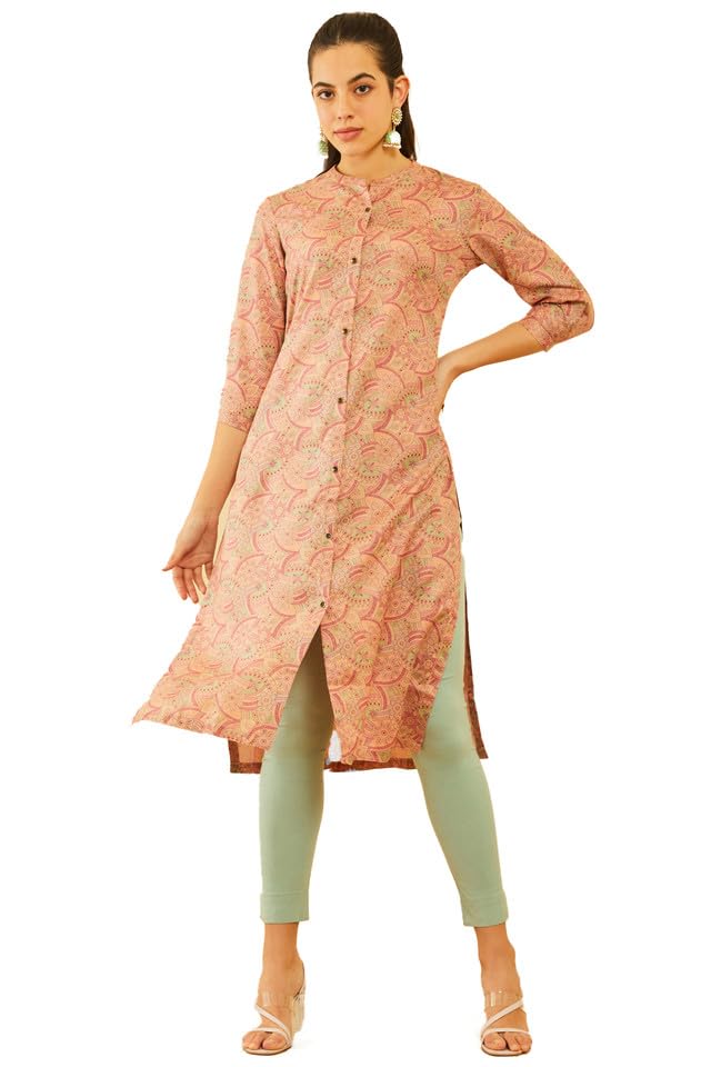 Soch Women Coloured Rayon Ethnic Motifs Printed Kurta