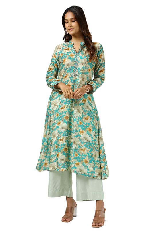 Soch Women Viscose Blend Floral Print Kurta with Beads