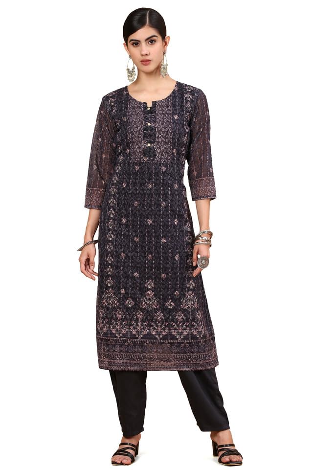 Soch Women Print with Embroidery Georgette Kurta Set with Sequins