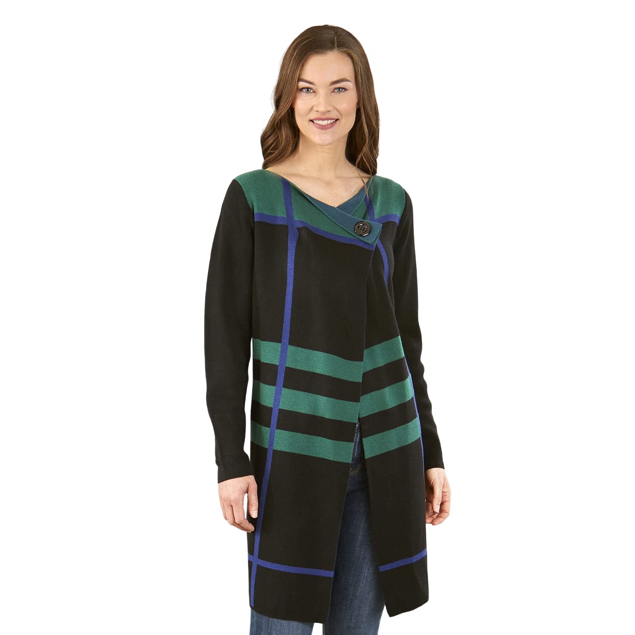 Plaid Cardigans - Green Medium