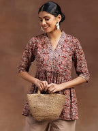 Libas WomenS Cotton A-Line Kurta (29101O_Rust
