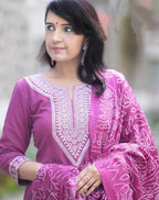 Alvami WomenS Silk Solid Regular Kurta Set (Namo_Pink