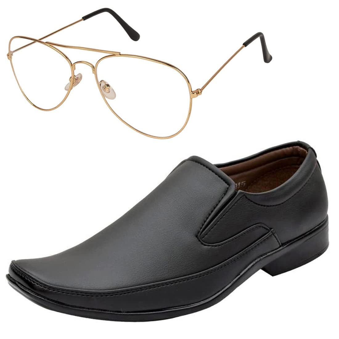 Vitoria Stylish Mens Synthetic Leather Formal Shoes with Free White Gold Avtr Unisex Sunglasses/Office Shoes/Suit Shoes/Dress S 10