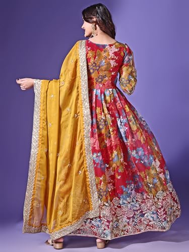 Fashion Basket Russian Silk Printed Dress For Women Pink
