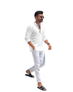 Bellstone Mens Solid Regular Fit Shirt (KURTA1600_White_2XL)
