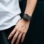 FANMIS Men's Rectangle Dial Sports Wrist Watches with 7 Colors Optional LED Backlight Multifunctional Alarm Stopwatch 12/24H Rub