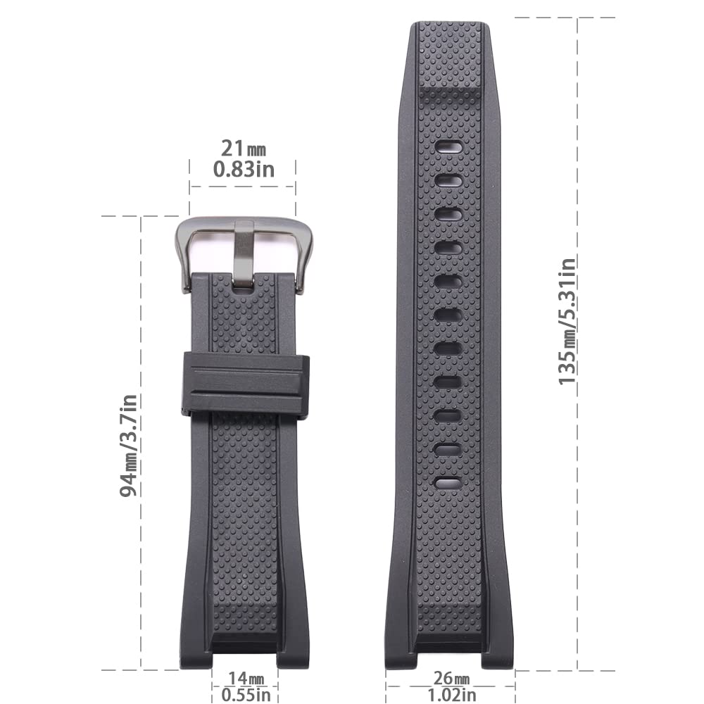 XBHSW Resin Replacement Band Compatible with Casio G-shock GST-B100 GST-S300 GST-S110 GST-S100 Men's Waterproof Rubber Strap Bra