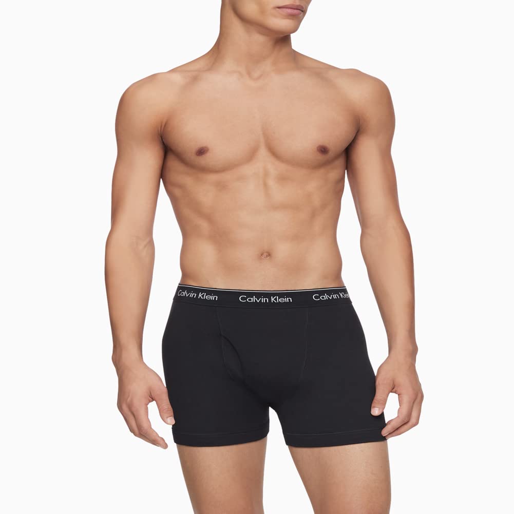 Calvin Klein Men's Cotton Classics 3-Pack Boxer Brief, 3 Black, M