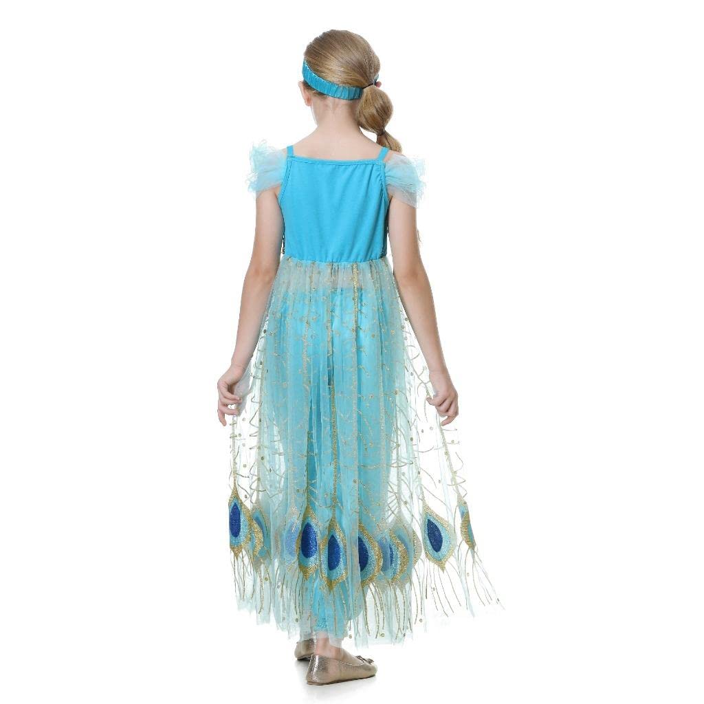 Dressy Daisy Arabian Princess Costume with Headband Halloween Party Fancy Dress Up Belly Dance Wear Outfit for Toddler Girls Siz