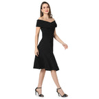 Campus Sutra Women Solid Off-Shoulder Casual Dresses(Ssmr22_Cswssdr5350)