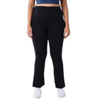 BlissClub AM:PM Cotton Flare Pants for Women Above 55 ft Tall | Wide Waistband, 4 Pockets | Bell Bottom Pants and high Waist Tr