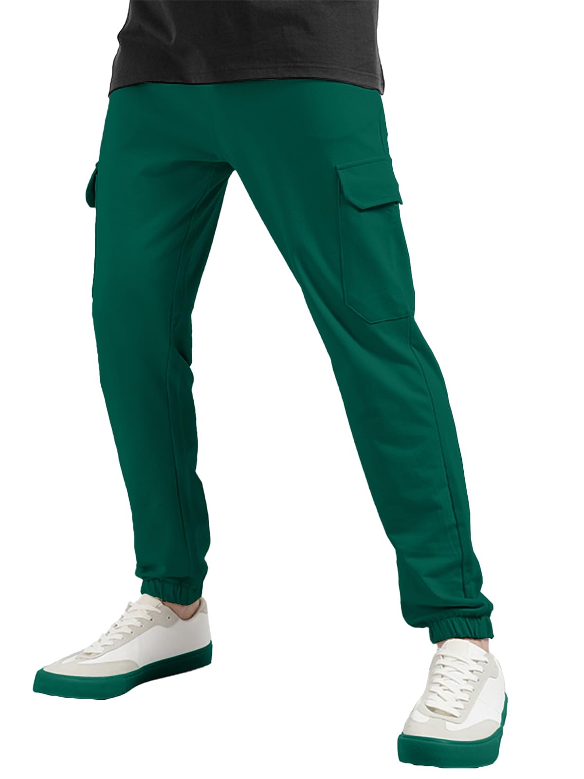 Veirdo Men's 100% Cotton Regular Fit Aventurine Mid Rise Trackpants with Pocket