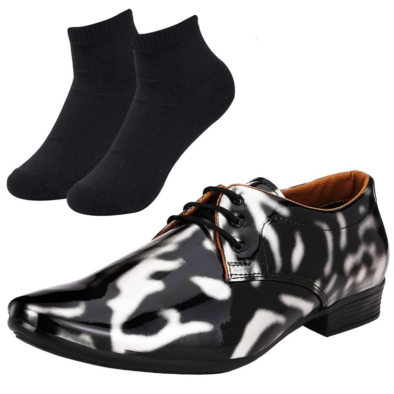 Vitoria l Men Black Silver Formal Shoes with Black Socks/7 7
