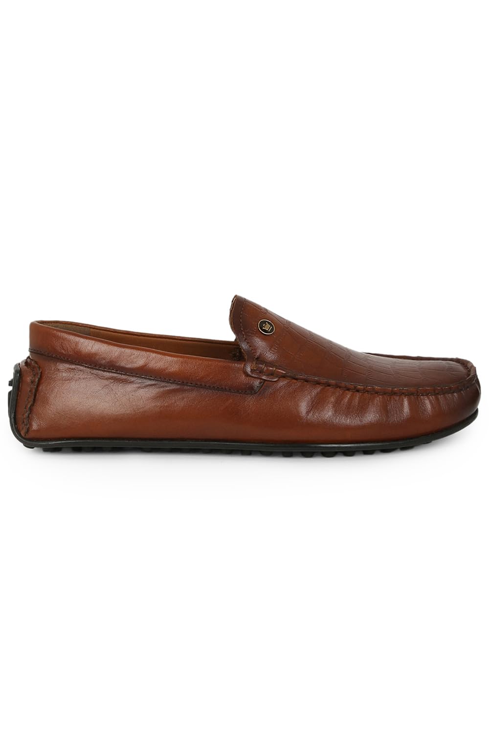Louis Philippe Men Brown Leather Loafers, 10 Uk