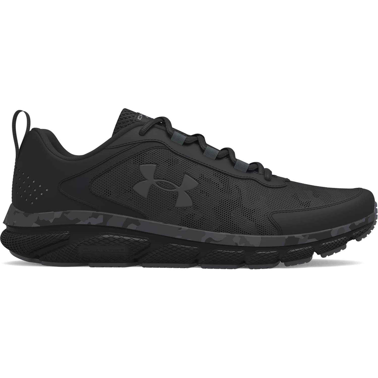 Under Armour Men's Charged Assert 9 Camo, Black/Black, 10 US
