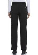 Dickies Women's Scrub Pants Natural Rise Tapered Leg Pull-On Bottoms with 7 Pockets and Knit Waistband DK005T, M Tall, Black