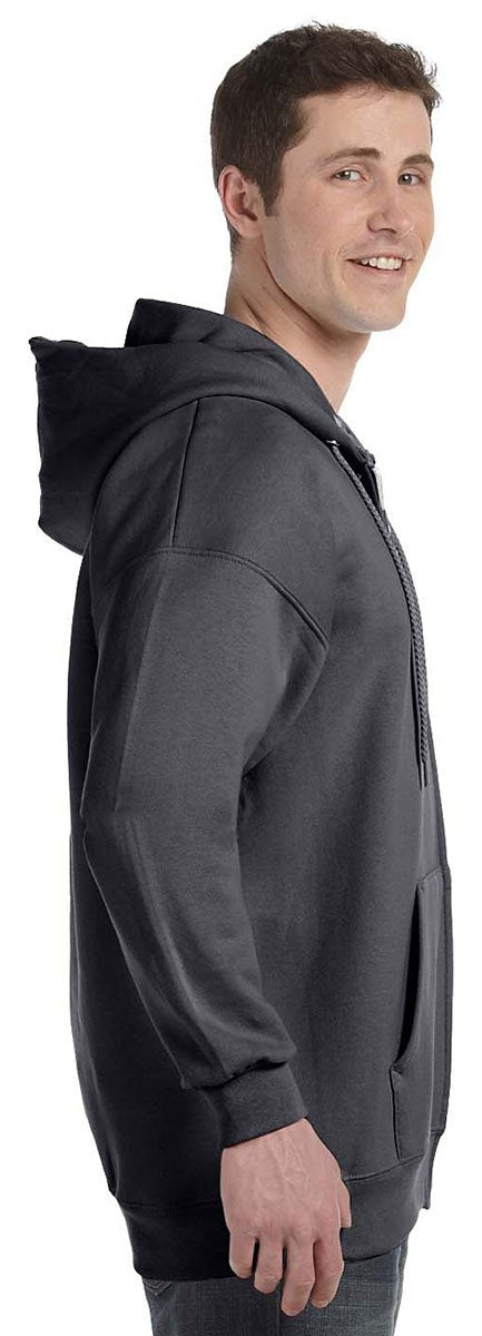 Hanes Mens Full Zip Ultimate Heavyweight Hoodie, Navy, Small