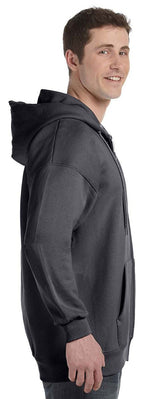 Hanes Mens Full Zip Ultimate Heavyweight Hoodie, Navy, Small