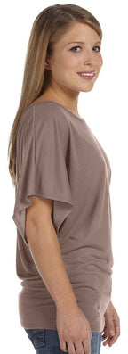 Ladies Flowy Draped Sleeve Dolman T-Shirt - BLAcK - S(D0102H7WH22)