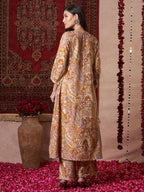 ANNI DESIGNER Womens Rayon Blend Straight Printed Kurta with Pant (Marco Yellow_L_Yellow_Large)