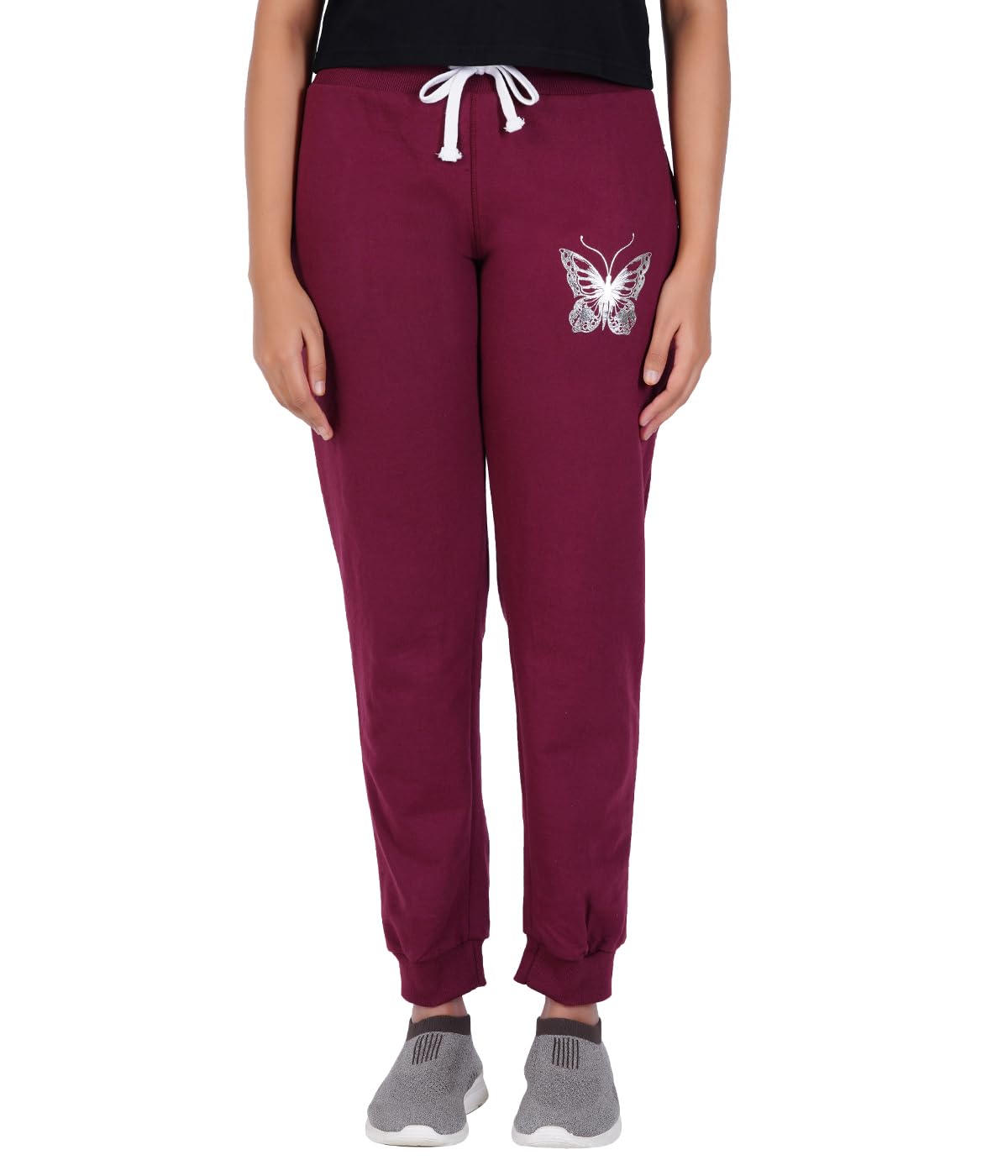 T2F Womens Regular Track Pants (WOM-JOG-01_Maroon