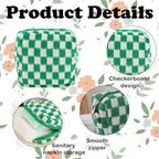 LYDZTION 4 PCS Checkered Makeup Bag Cosmetic Bag for Women Checkered Pouch Plaid Makeup Bag for Women Small Makeup Bag Storage B