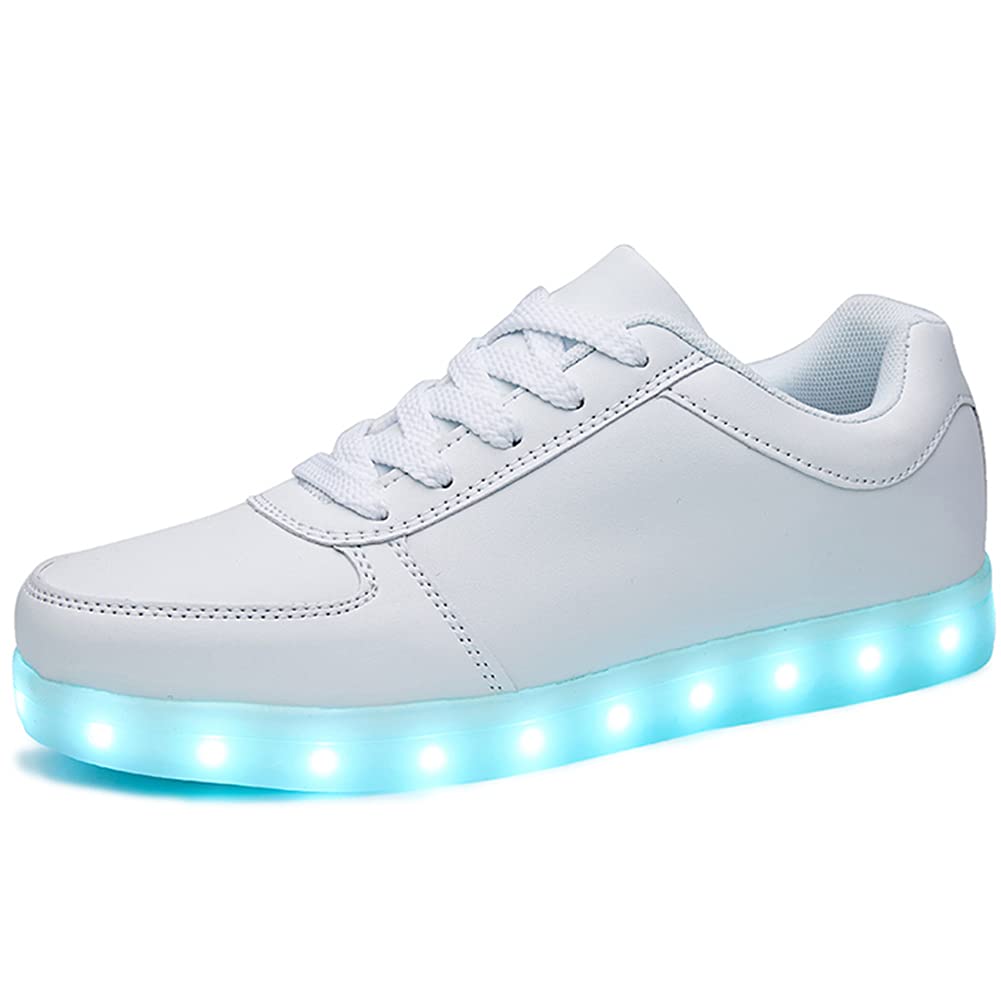 SANYES USB Charging Light Up Shoes Sports LED Shoes Dancing Sneakers SYDB551-White-44