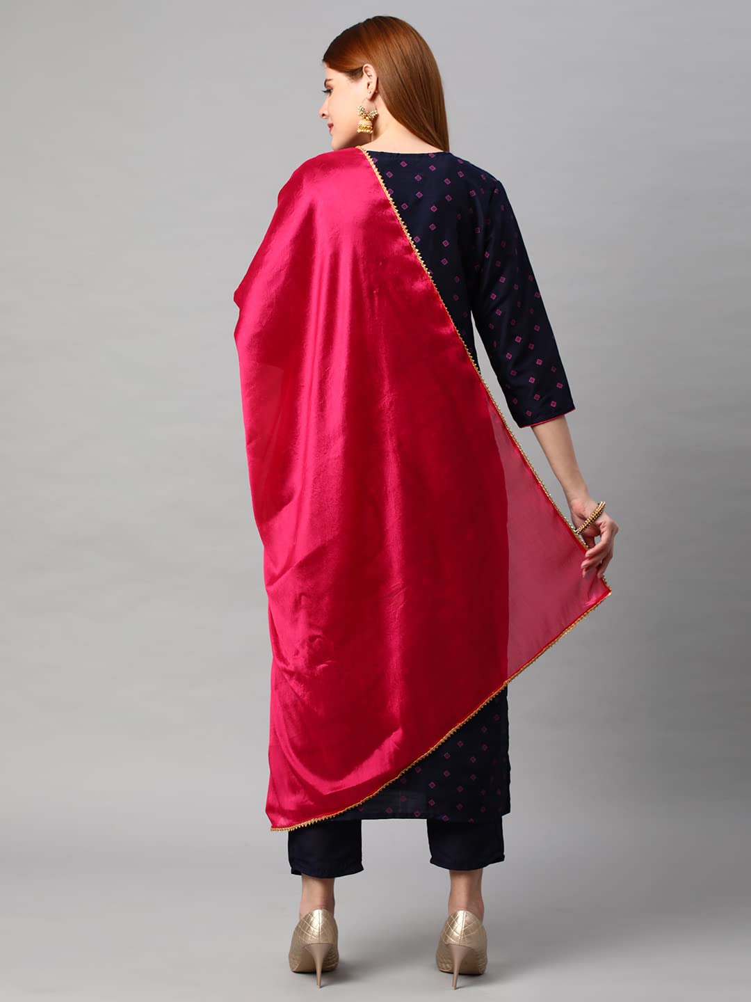 Anni Designer Women'S Cotton Blend Kurta Pant & With Dupatta